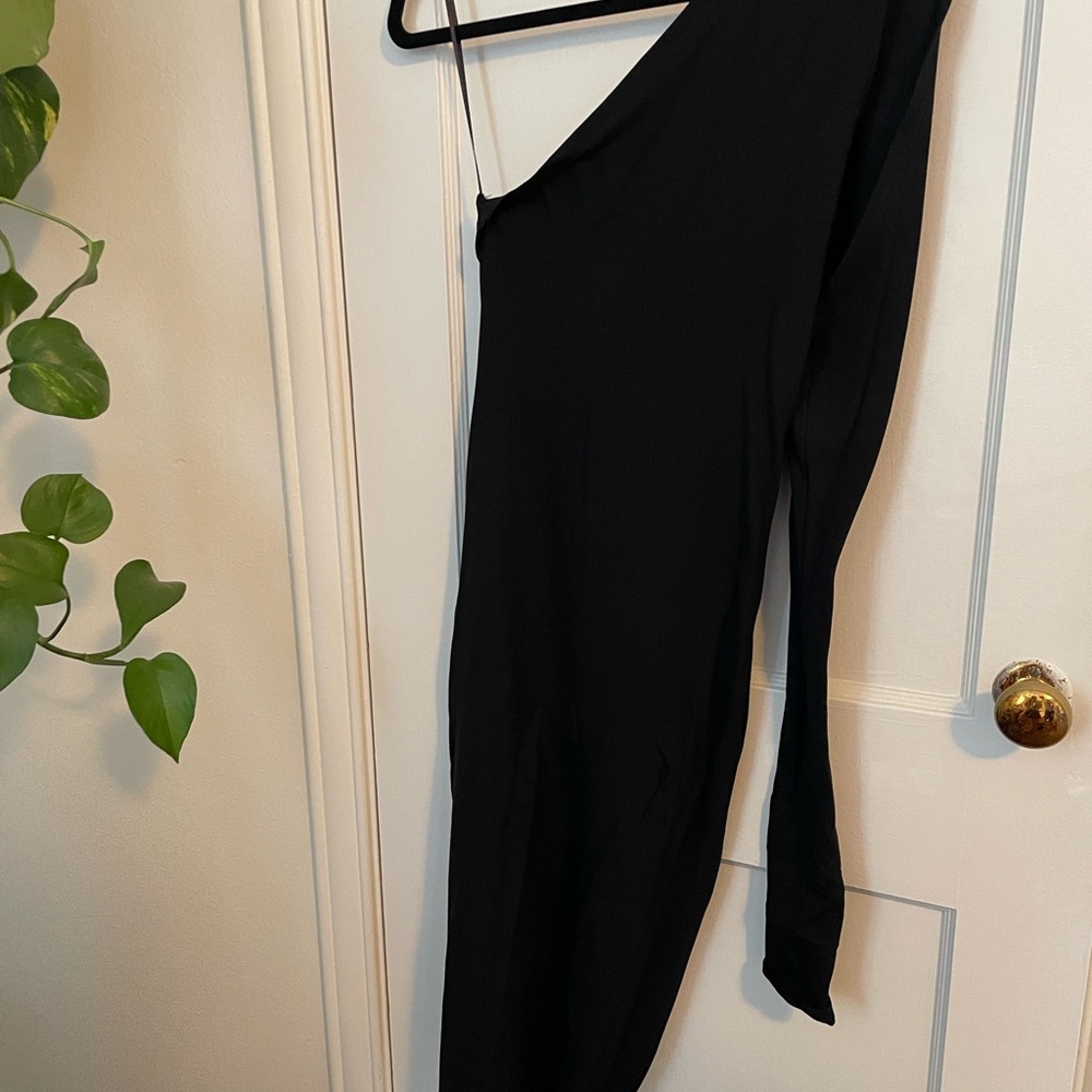 Marcella NYC one shoulder Manhattan midi dress